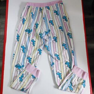 Peter Alexander Smurfs PJ pyjama pants white with graphic design women's size S